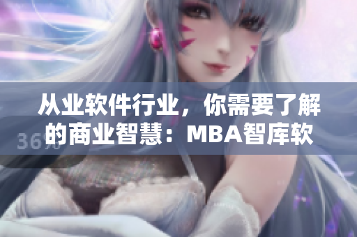 从业软件行业，你需要了解的商业智慧：MBA智库软件视频教学