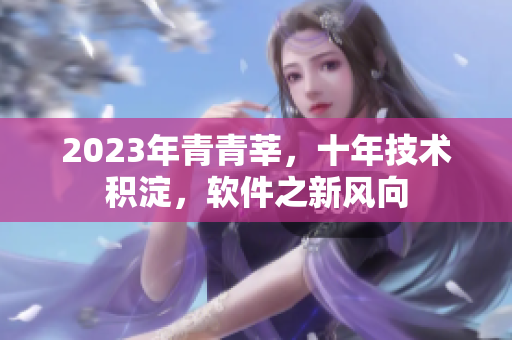 2023年青青莘，十年技术积淀，软件之新风向