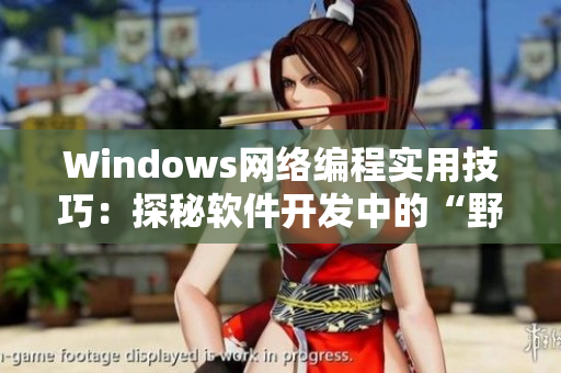 Windows网络编程实用技巧：探秘软件开发中的“野外求生”技能