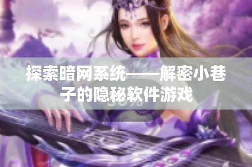 探索暗网系统——解密小巷子的隐秘软件游戏