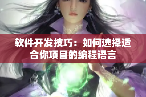 软件开发技巧：如何选择适合你项目的编程语言