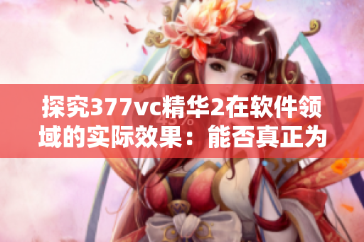 探究377vc精华2在软件领域的实际效果：能否真正为用户解决问题？