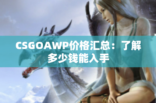 CSGOAWP价格汇总：了解多少钱能入手