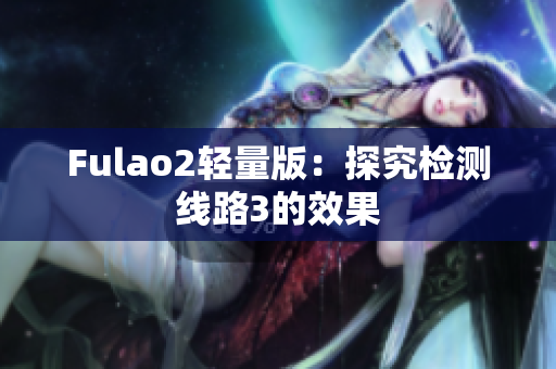 Fulao2轻量版：探究检测线路3的效果