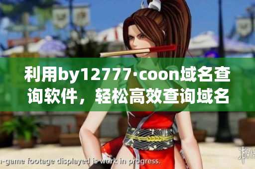 利用by12777·coon域名查询软件，轻松高效查询域名信息