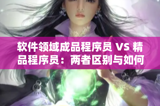 软件领域成品程序员 VS 精品程序员：两者区别与如何提高软件开发质量