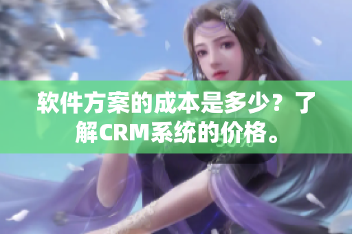 软件方案的成本是多少？了解CRM系统的价格。