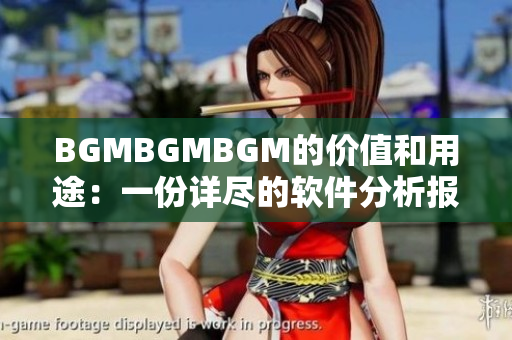 BGMBGMBGM的价值和用途：一份详尽的软件分析报告