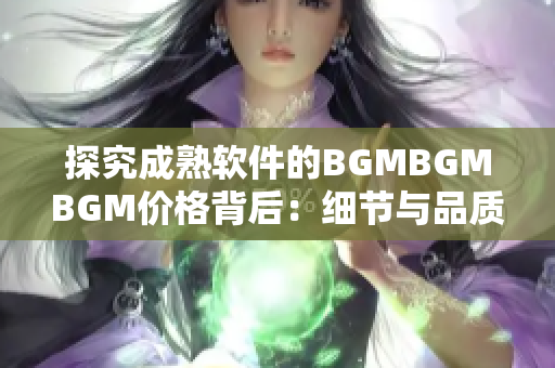 探究成熟软件的BGMBGMBGM价格背后：细节与品质的追求