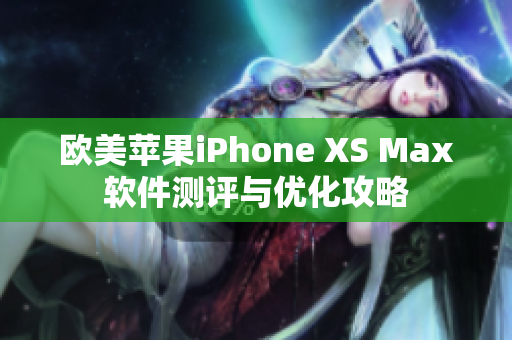 欧美苹果iPhone XS Max软件测评与优化攻略