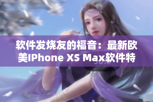 软件发烧友的福音：最新欧美IPhone XS Max软件特性全面解析