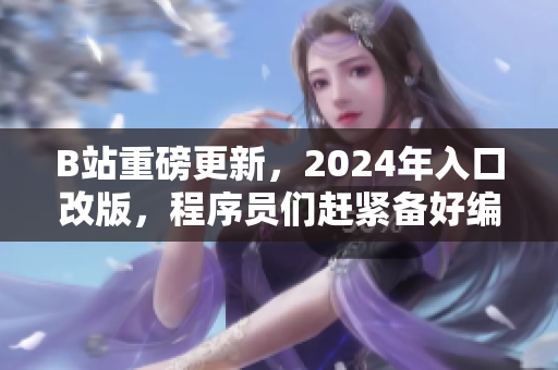 B站重磅更新，2024年入口改版，程序员们赶紧备好编译器！